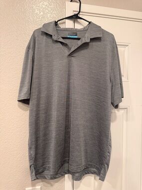 PGA Tour Men’s Heather Gray Short-Sleeve Polo
